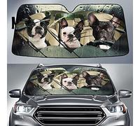 Perros Terrier Terriers En Un Día Lluvioso Coche Parasol Portátil Parasol Luna De Coche Plegable Protector Solar para Luna Delantera Universal para Camión SUV Furgonetas M