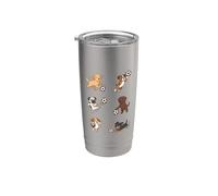 Perros tontos jugando futbolista lindo portero divertido amante de las mascotas Vaso térmico de acero inoxidable de doble pared