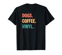 Perros Vintage Coffee Vinyl Lovers Camiseta