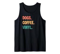 Perros Vintage Coffee Vinyl Lovers Camiseta sin Mangas