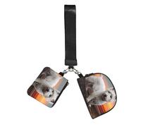 Perros West Highland White Terrier Montañas Blancas,Bolso de muñeca para deportes al aire libre, monedero portátil, cartera de muñeca con llavero desmontable