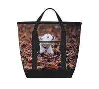 Perros Westie Bokeh West Highland White Terrier,Bolsas de almuerzo de gran capacidad, bolsa de mano térmica para mujeres, hombres, trabajo, picnic, viajes.