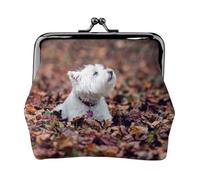 Perros Westie Bokeh West Highland White Terrier,Monedero de Piel sintética, Carteras pequeñas, Monedero con Cierre de Broche