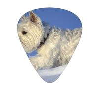 Perros Westie de invierno West Highland White Terrier,12 púas de guitarra, 3 grosores diferentes para guitarra acústica, bajo y ukelele