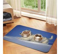 Perros Westie de Invierno West Highland White Terrier,Tapete para Comida de Mascotas, manteles Individuales de Cuero sintético para Gatos y Perros,40x60cm