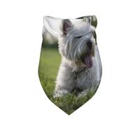 Perros Westie Lawn West Highland White Terrier,Bufanda con Babero y Capucha Triangular Bufanda Ajustable para Mascotas Capucha Lavable Adecuada para Perros y Gatos pequeños, medianos y Grandes