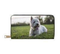 Perros Westie Lawn West Highland White Terrier, Carteras Cartera de Gran Capacidad para Hombres y Mujeres Carteras Tarjeta de crédito Cartera de Cuero de Microfibra