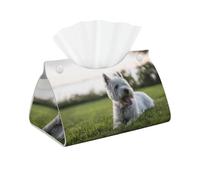 Perros Westie Lawn West Highland White Terrier, Funda para Caja de pañuelos con Cierre, Reutilizable, Decorativa para baño, Sala de Estar, Dormitorio, Oficina y Coche.