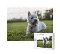 Perros Westie Lawn West Highland White Terrier,Rompecabezas de Madera de 500 Piezas, Juego Familiar, Rompecabezas para Adultos, Adolescentes, decoración del hogar