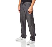Perry Ellis Pantalón con cordón 100% Lino Informales, Pizarra, 38W/32L para Hombre