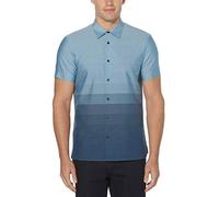 Perry Ellis - Camisa de manga corta con botones para hombre - Azul - X-Large Tall