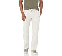 Perry Ellis Pantalones de ajuste regular 100% lino con cordón para hombre (talla de cintura 29-54 grande y alto), (Natural linen), 38W x 32L