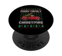 Perry Family Ugly Christmas Sweater Red Truck Funny Xmas PopSockets PopGrip Adhesivo