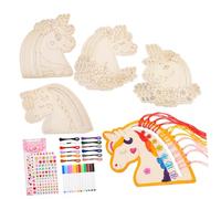 PERSELOSO 1 Juego Conjunto de Unicornio Garabato de Unicornio centros de Mesa de Unicornio de Madera en Blanco Unicornio. en Blanco de Pintura de Madera