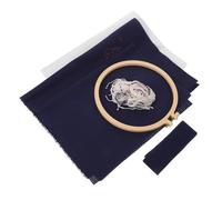 PERSELOSO 1 juego de kit de sashiko para tapete de té con hilo, agujas y bastidor, material de bordado para tapete de té sashiko, tela de bordado para decoración del hogar