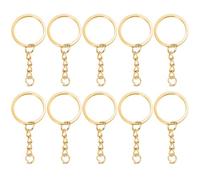 PERSELOSO 10 Anillos Partidos Dorados de Metal para Llaveros Divididos, Superficie Lisa y Diseño Redondo, Ideales para Mochilas y Regalos DIY