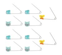 PERSELOSO 10 Broches de Seguridad para Bebés Diseño de Animales Adorables, Hebillas en Forma Abs que No Raspan la Piel, Perfectos para Ropa y Pañales Color Aleatorio