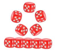 PERSELOSO 10 Piezas Dados Transparentes de Cubos Multi para Mesa Accesorios Divertidos para Fiestas y Proyectos Educativos Transparente Rojo