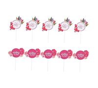 PERSELOSO 10 Piezas Decoración de Pasteles para Día Madre Adornos de Tarta Forma Corazón Rojo para Celebraciones y Fiesta de Cumpleaños