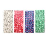 PERSELOSO 100 Pajitas de Papel Patrones Navideños Clásicas en Forma de Árbol y Copo de Nieve para Fiestas y Uso Diario Seguras