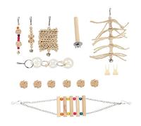 PERSELOSO 15 Piezas Juguetes para Aves Accesorios para Jaulas de Periquitos y Material Seguro para y Masticar para Cuidado y Diversión Interactiva
