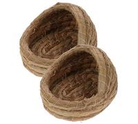 PERSELOSO 2 piezas de nido de pollo de paja natural tejido en forma de zapatilla. Ofrece espacio privado para poner huevos y crías para pollos y animales pequeños