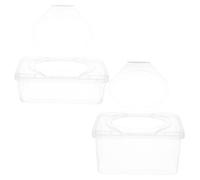 PERSELOSO 2piezas Cajas de Almacenamiento para Toallitas Húmedas Transparentes Tapa Abatible para Baño Coche y Exteriores Capacidad