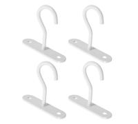 PERSELOSO 4 Ganchos Metálicos para Colgar Plantas y Decoraciones, Tamaño Pequeño, Color Claro, Tornillos para Pared y Techo, Uso Interior y Exterior, Multiusos para Macetas, Luces y Adornos