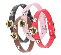 PERSELOSO 4piezas Collares De Campanas para Ovejas y Cabras Ajustables Rojo Negro Rosa y Marrón para Pastoreo y Cuidado De Ganado