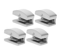 PERSELOSO 4piezas Guía Inferior para Puertas Correderas de Ducha Ajustable con Rodillo y Bloque de Goma Elástica Compatible con Vidrio de Protección Anti-desgaste para Baño y Oficina