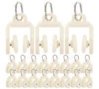 PERSELOSO 50 Piezas Poleas de Riel para Cortina de Acero Inoxidable Ruedas Deslizantes para Pista Curva Resistencia al Desgaste Ruido Accesorio para Cortinas y Separadores de Ambiente