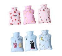 PERSELOSO 6 Bolsas de Agua Caliente de Pvc Mini, Adorables y Portátiles para Aliviar Dolores Diseño Encantador, Hogar y Oficina en Navidad