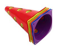 PERSELOSO 6 Piezas Conos de Entrenamiento de Fútbol de 23cm Orificio, PE | Marcadores para Terreno y Ejercicios, Diseño Apilable Reflejos, Uso en Césped y Clases de Educación Física