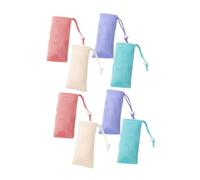 PERSELOSO 8piezas Bolsas De Jabón Exfoliantes De Malla Con Cordón De Coloridos Morado Para Ducha y Baño Diseño Antideslizante