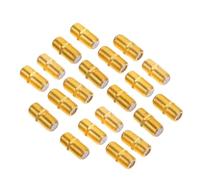 PERSELOSO Adaptador Coaxial para Cable de Antena Tv F81 F Doble Paso, 20piezas, Aleación de Zinc Dorada, Resistente y Ecológico para Señal Tv sin Cable