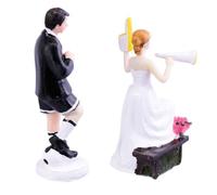 PERSELOSO Adorno para Tarta de Boda Temática de Fútbol para Novios, Figuras de Resina Resistentes Que No se Deforman ni Desvanecen, Adecuado para Celebraciones y Fiestas Nupciales