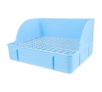 PERSELOSO Caja de Arena para Conejos de Plástico Rejilla Desmontable y Valla Lateral, Fácil de Limpiar para Desarrollar Hábito de Baño en Mascotas Pequeñas
