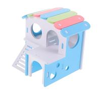 PERSELOSO Casa para Cobayas y Hámsters Doble PVC Duradero Escondite Espacioso y Colorido para Animales Pequeños Refugio Seguro y Divertido para Conejos y Cobayas