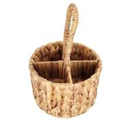PERSELOSO Cesta Tejida Mano para Almacenamiento y Flores con Asa Portátil Cesta Organizadora Multiusos para Cubiertos y Decoración del Hogar Compacta y Práctica para Cocina y Restaurante