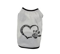 PERSELOSO Chaleco para Perros Diseño De Corazón y Huella Ropa Cómoda para Mascotas para y Verano Color Blanco XXL
