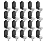 PERSELOSO Clavija de Soporte y Soporte Fuerte para Estante con Funda de Caucho Negra, Hierro Resistente con Orificio, Protección de Superficie para Estanterías y Muebles de Oficina
