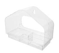 PERSELOSO Comedero Transparente para Pájaros con Ventosa Alimentador de Acrílico para Jaula Dispensador de Comida Práctico y Duradero para Aves el Jardín