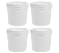 PERSELOSO Cubos de Pintura Vacíos de Plástico con Tapa para Uso Doméstico Paquete de 4 Unidades Cubo de Agua Portátil de 1 Litro con Sello Hermético y Construcción Resistente