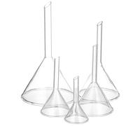 PERSELOSO Embudo Dosificador de Vidrio para Laboratorios de Química Analítica, 5 Unidades, Adecuado para Transferir Líquidos y Filtrado en Experimentación