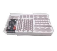 PERSELOSO Estuche Blanco Organizador Portátil para Pilas y Medición de Voltaje para Almacenamiento y Comprobador de Baterías Gran Capacidad de Abs para Uso en Tiendas