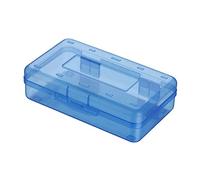 PERSELOSO Estuche De Plástico para Bolígrafos Transparente para Niños, Azul, Espacioso y Compacto, Adecuado para Estudiantes De Arte, Uso Escolar y Manualidades Diarias