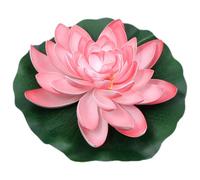 PERSELOSO Flor de Loto Simulada Rosa de Eva para Estanque y Acuario, Decoración Flotante Reutilizable sin Riego, Adorno Realista para Jardín y Piscina
