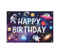 PERSELOSO Fondo de Fotografía de Cumpleaños Tema Espacial, Material Vinilo Resistente, Adecuado para Decoración de Habitaciones y Cabinas de Fotos