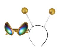 PERSELOSO Gafas Divertidas Extraterrestres con Diadema de Plástico Amarillo para Fiesta y Cosplay, Prácticas y Que No Se Caen, Accesorio Divertido para Hombre y Mujer