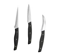 PERSELOSO Kit de 3 Cuchillos para Tallar Frutas Mango de Madera, Acero Inoxidable, Cortadores para Formas Decorativas en Cocina Doméstica y Profesional, Herramienta Práctica para Tallado